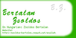 bertalan zsoldos business card